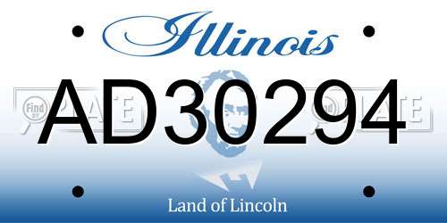 AD30294 Illinois License Plate
