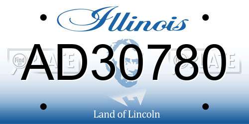 AD30780 Illinois License Plate
