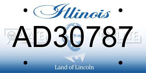 AD30787 Illinois License Plate