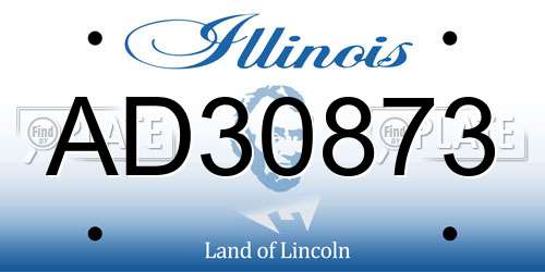 AD30873 Illinois License Plate