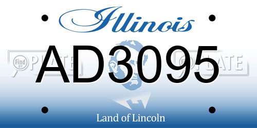 AD3095 Illinois License Plate