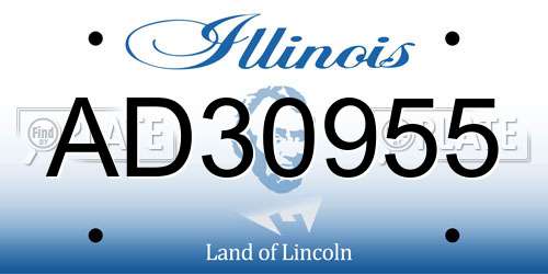 AD30955 Illinois License Plate