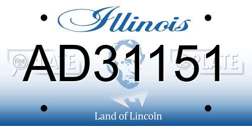 AD31151 Illinois License Plate