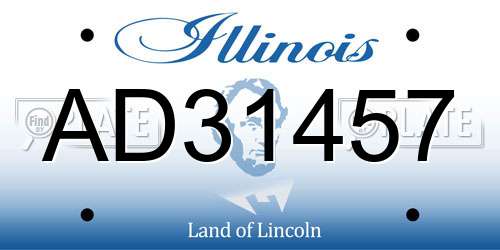 AD31457 Illinois License Plate