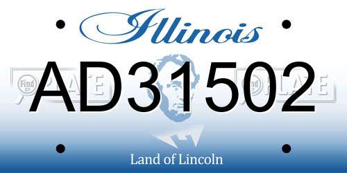 AD31502 Illinois License Plate