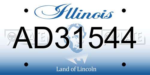 AD31544 Illinois License Plate