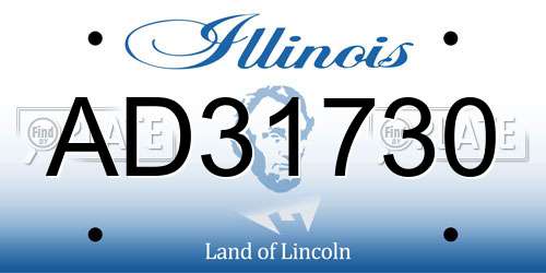 AD31730 Illinois License Plate