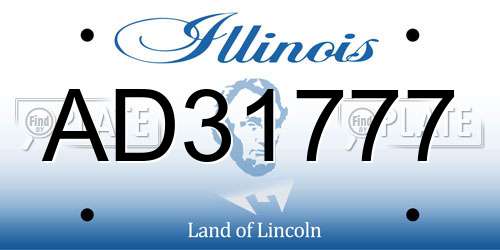 AD31777 Illinois License Plate