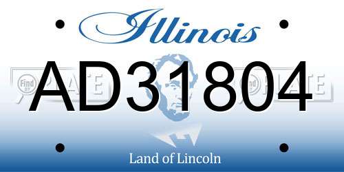 AD31804 Illinois License Plate