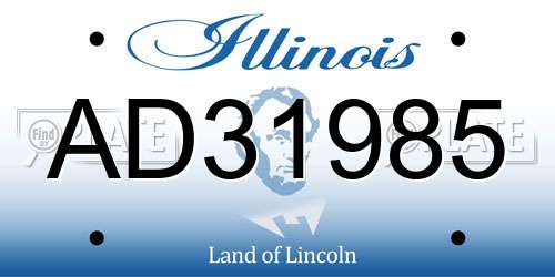 AD31985 Illinois License Plate
