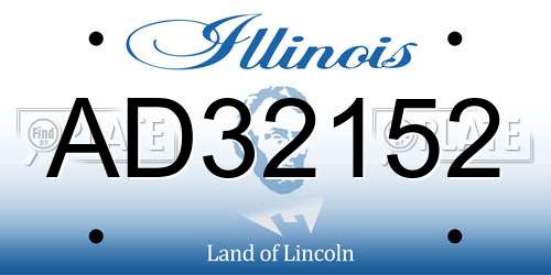 AD32152 Illinois License Plate