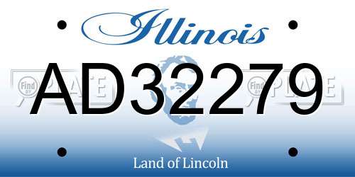 AD32279 Illinois License Plate