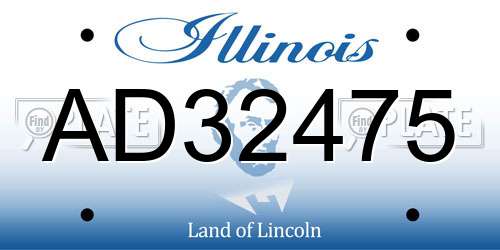 AD32475 Illinois License Plate