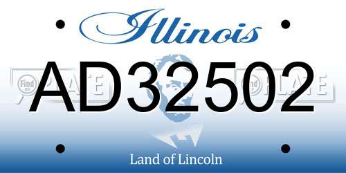AD32502 Illinois License Plate