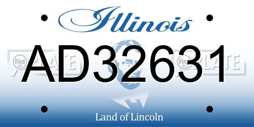 AD32631 Illinois License Plate