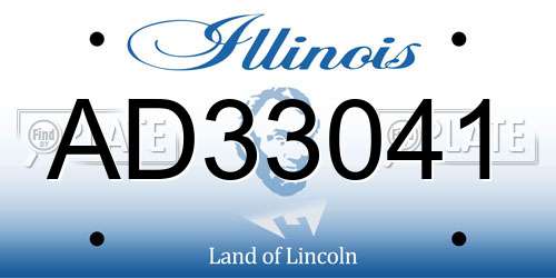 AD33041 Illinois License Plate