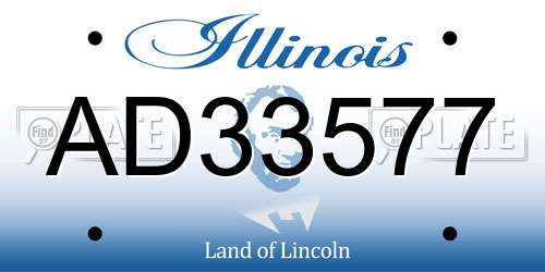 AD33577 Illinois License Plate
