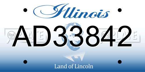 AD33842 Illinois License Plate