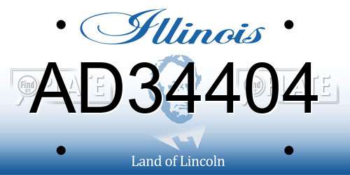 AD34404 Illinois License Plate