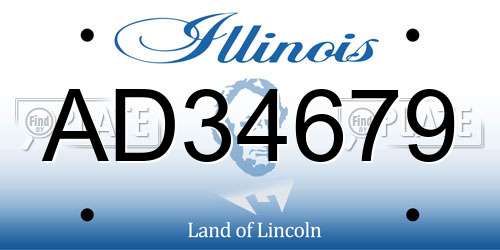 AD34679 Illinois License Plate