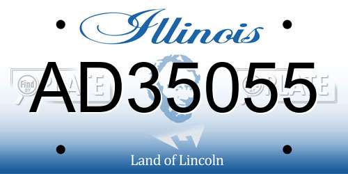 AD35055 Illinois License Plate