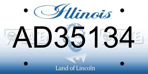 AD35134 Illinois License Plate