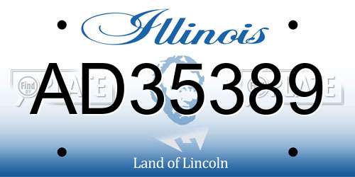 AD35389 Illinois License Plate