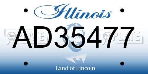 AD35477 Illinois License Plate