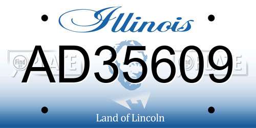 AD35609 Illinois License Plate