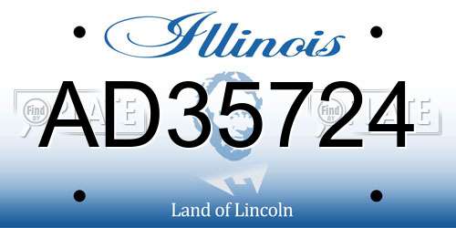 AD35724 Illinois License Plate