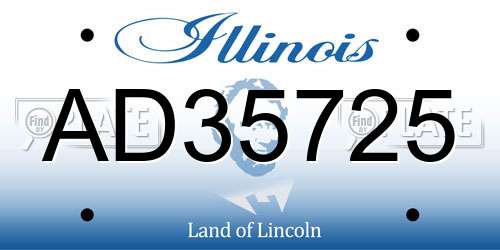 AD35725 Illinois License Plate