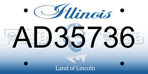 AD35736 Illinois License Plate