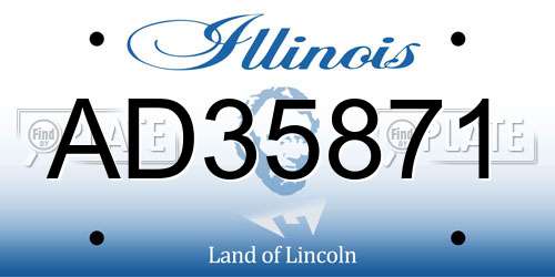 AD35871 Illinois License Plate