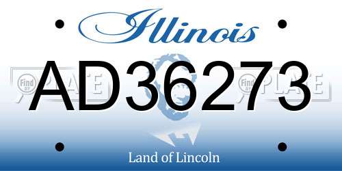 AD36273 Illinois License Plate