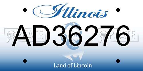 AD36276 Illinois License Plate