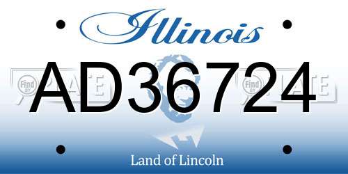 AD36724 Illinois License Plate