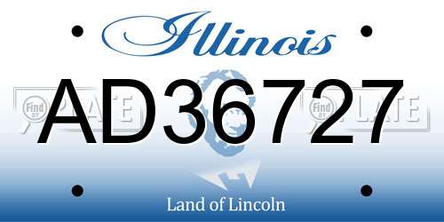 AD36727 Illinois License Plate