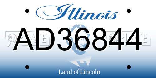 AD36844 Illinois License Plate