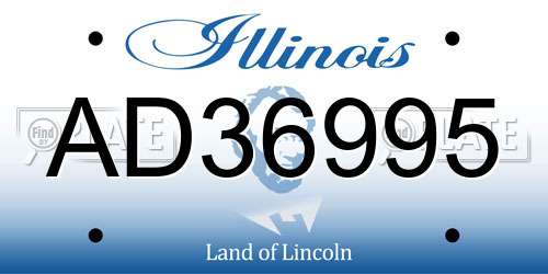 AD36995 Illinois License Plate