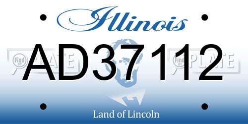 AD37112 Illinois License Plate