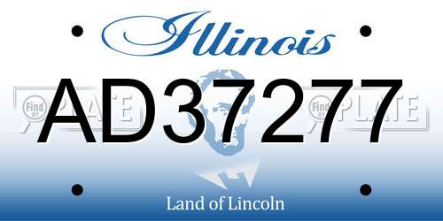 AD37277 Illinois License Plate
