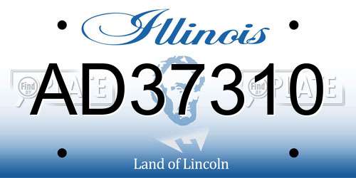 AD37310 Illinois License Plate