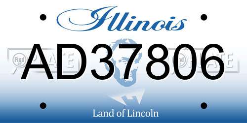 AD37806 Illinois License Plate