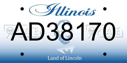 AD38170 Illinois License Plate