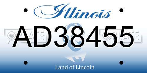 AD38455 Illinois License Plate