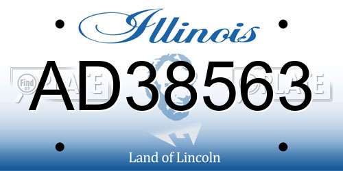 AD38563 Illinois License Plate