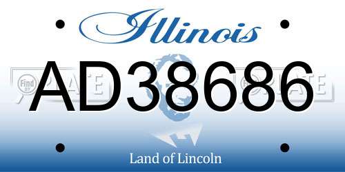 AD38686 Illinois License Plate