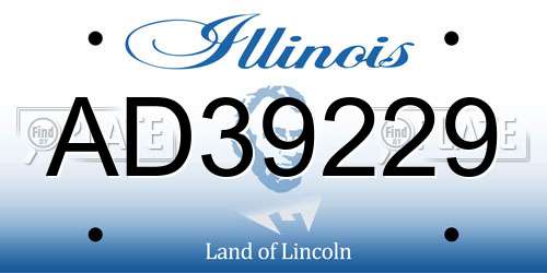 AD39229 Illinois License Plate