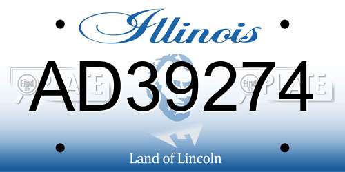 AD39274 Illinois License Plate