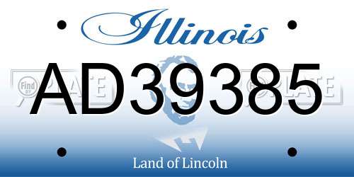 AD39385 Illinois License Plate